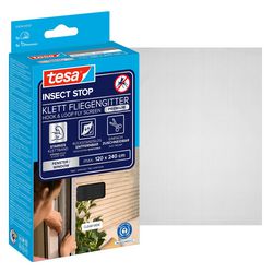 Tesa insect stop h l moustiquaire premium pour fenêtres - moustiquaire avec velcro résistant, amovible sans laisser de résidus, découpée sur mesure - 120 x 240 cm - anthracite (transparent)