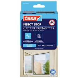 Tesa moustiquaire anti-insectes h l pour fenêtre - moustiquaire avec velcro, découpée sur mesure, sans perçage - 1 filet - 130 x 150 cm - blanc (intimité légère)