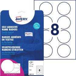 Badge nominatif Avery autocollant. zweckform rond 65mm blanc amovible 160 étiquettes 20 feuilles jet d'encre