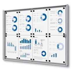 Tableau d'affichage verrouillable showdown scxs8xa4 aluminium argenté