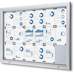 Tableau d'affichage verrouillable showdown sct18xa4ph aluminium argenté