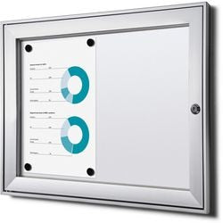 Tableau d'affichage verrouillable showdown scs2xa4b1 aluminium argenté