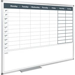 Tableau blanc magnétique plw96od planification hebdomadaire blanc