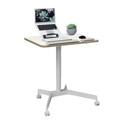 Bureau assis-debout mobile Leitz ergo - petit bureau - 80 x 60 cm - blanc
