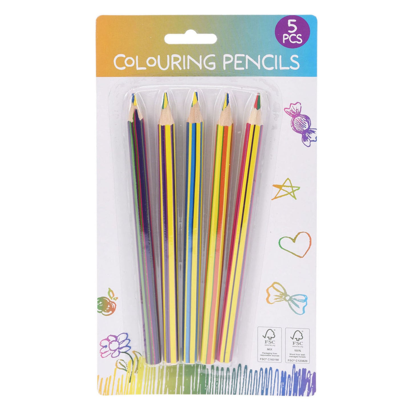 Crayons de couleur multicolore, 5e.