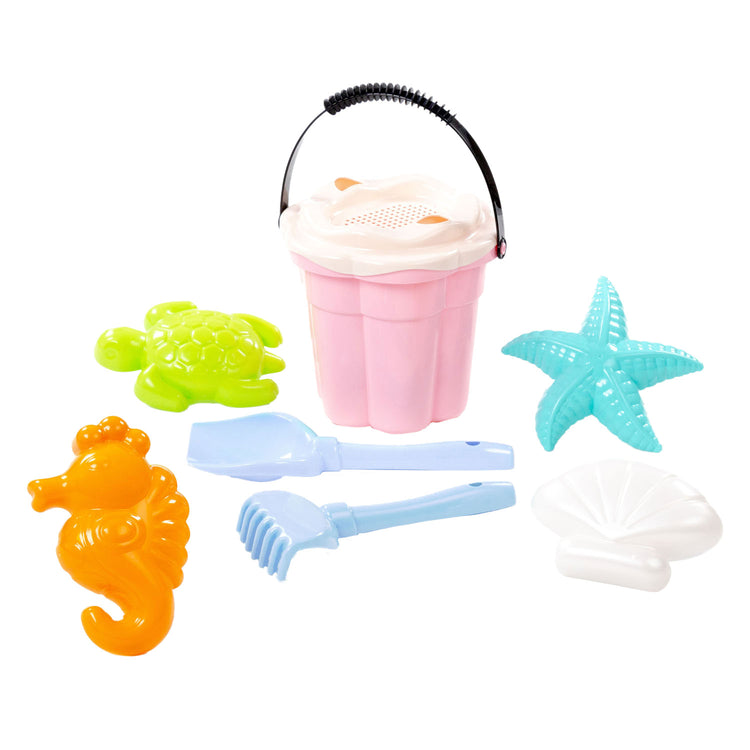 Toys Cavallino Toys Cavallino Classic Bucket Ensemble avec des formes de sable rose, 9dlg.
