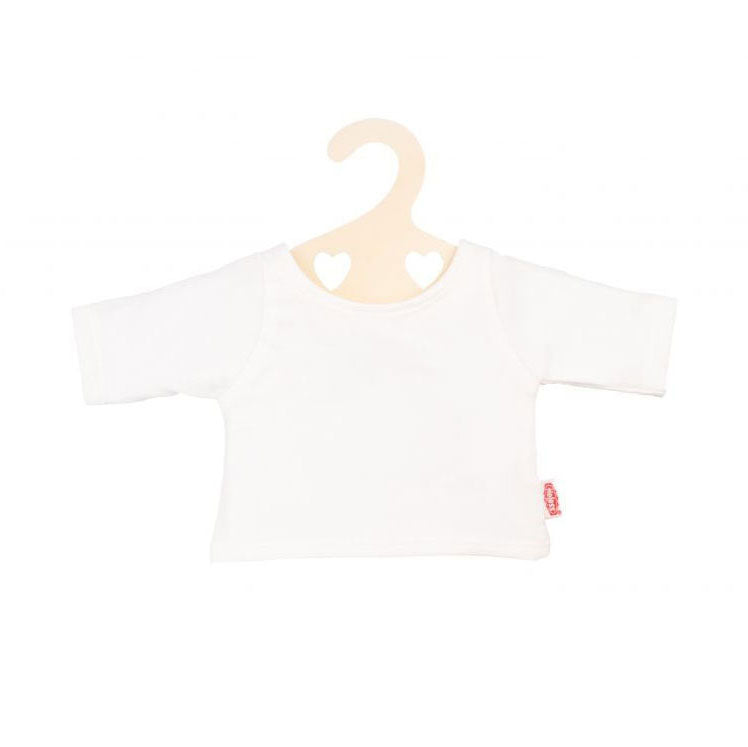 T-shirt Heless Dolls White sur le cintre de vêtements, taille 35-45 cm