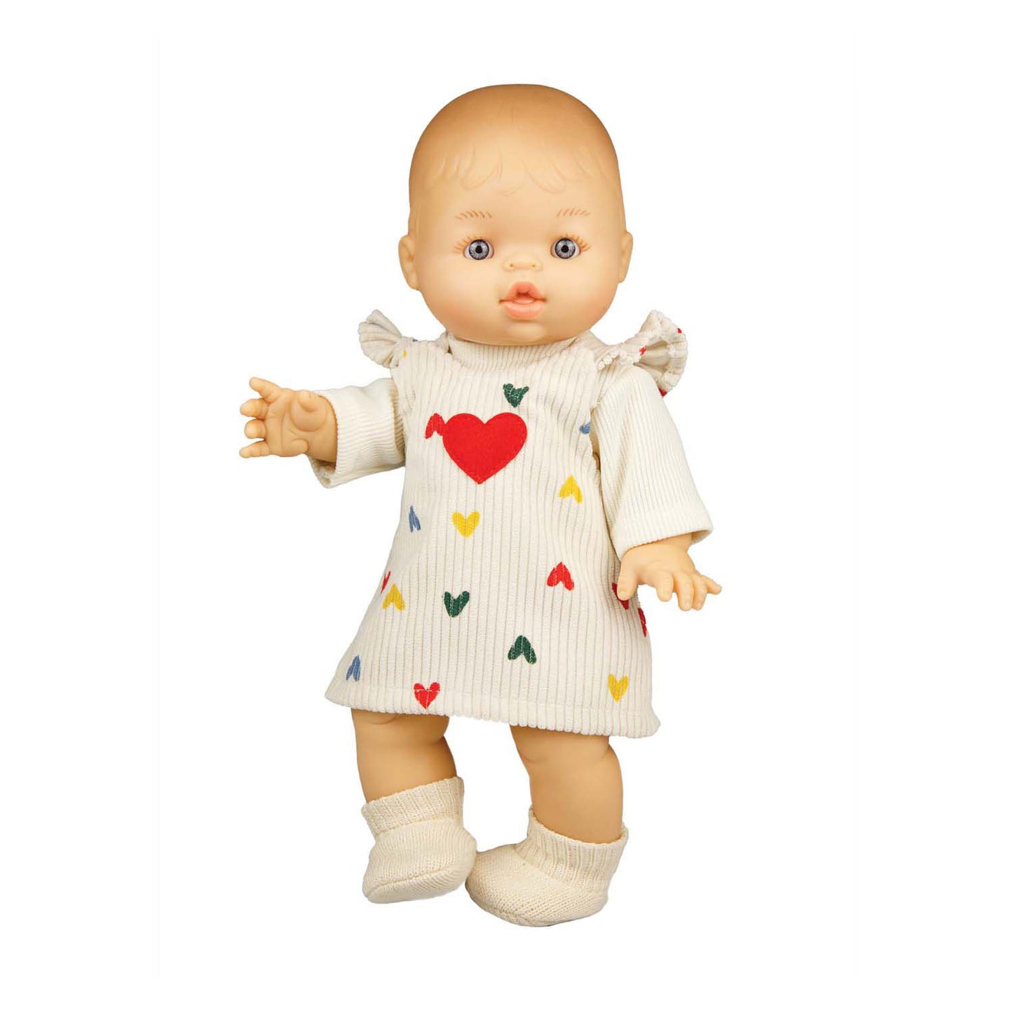 HELSS DOLLS RIB VELVET Robe Hartjes Confetti, 35-45 cm