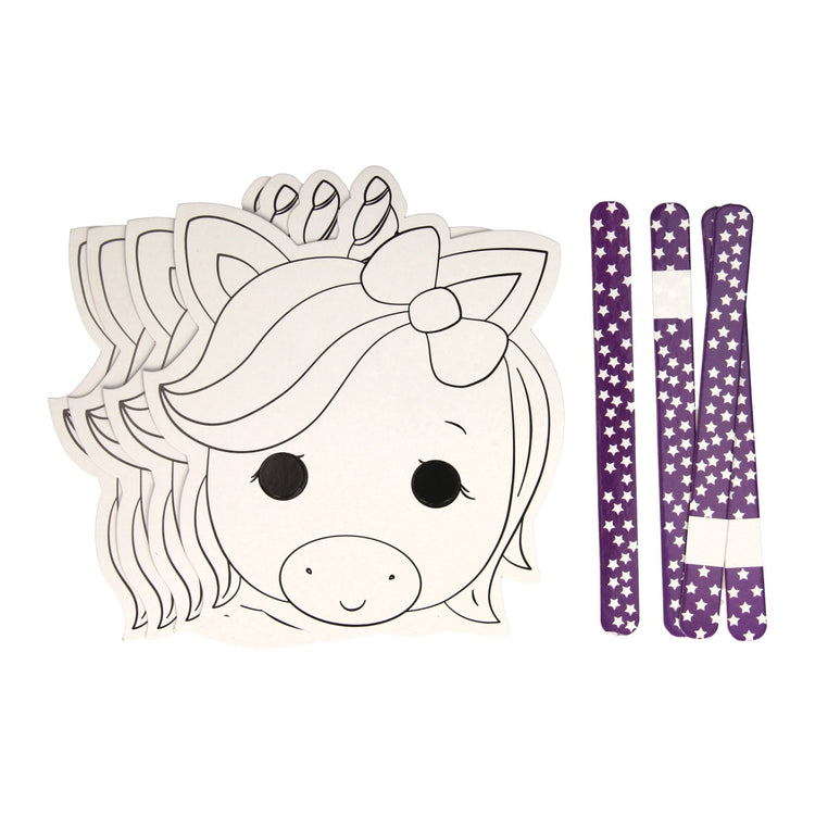 Couleur et faites vos propres masques - Unicorn, 4st.