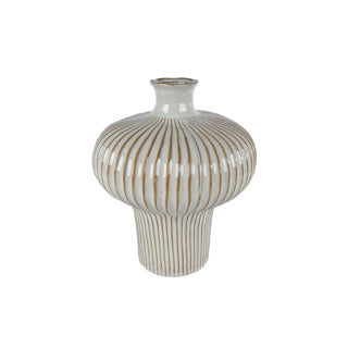 Vase jodie l blanc marron blancww 31x31x35.5cm