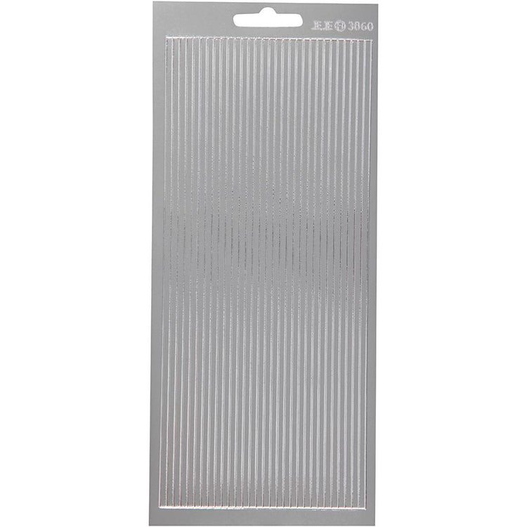 Creativ company autocollants, bordures, feuille 10x23 cm, argent, 1 feuille