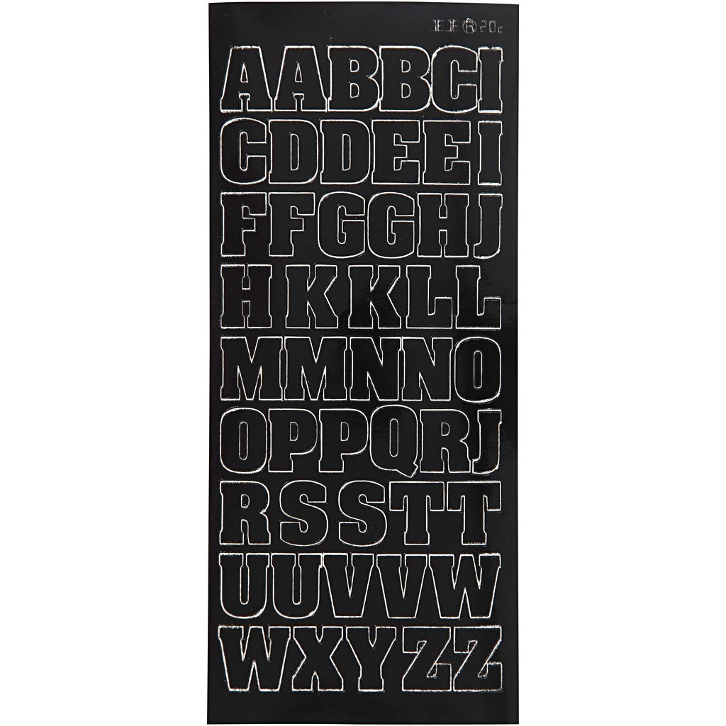 Creativ Company Stickers Big Capital Letters Black, 1 feuille