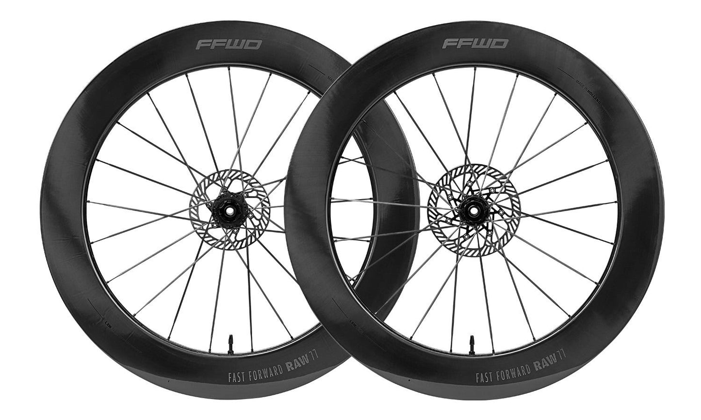 Paire de roues Sram ffwd raw77 fcc 77mm 2:1 ceramicspeed 12sp xdr noir brillant