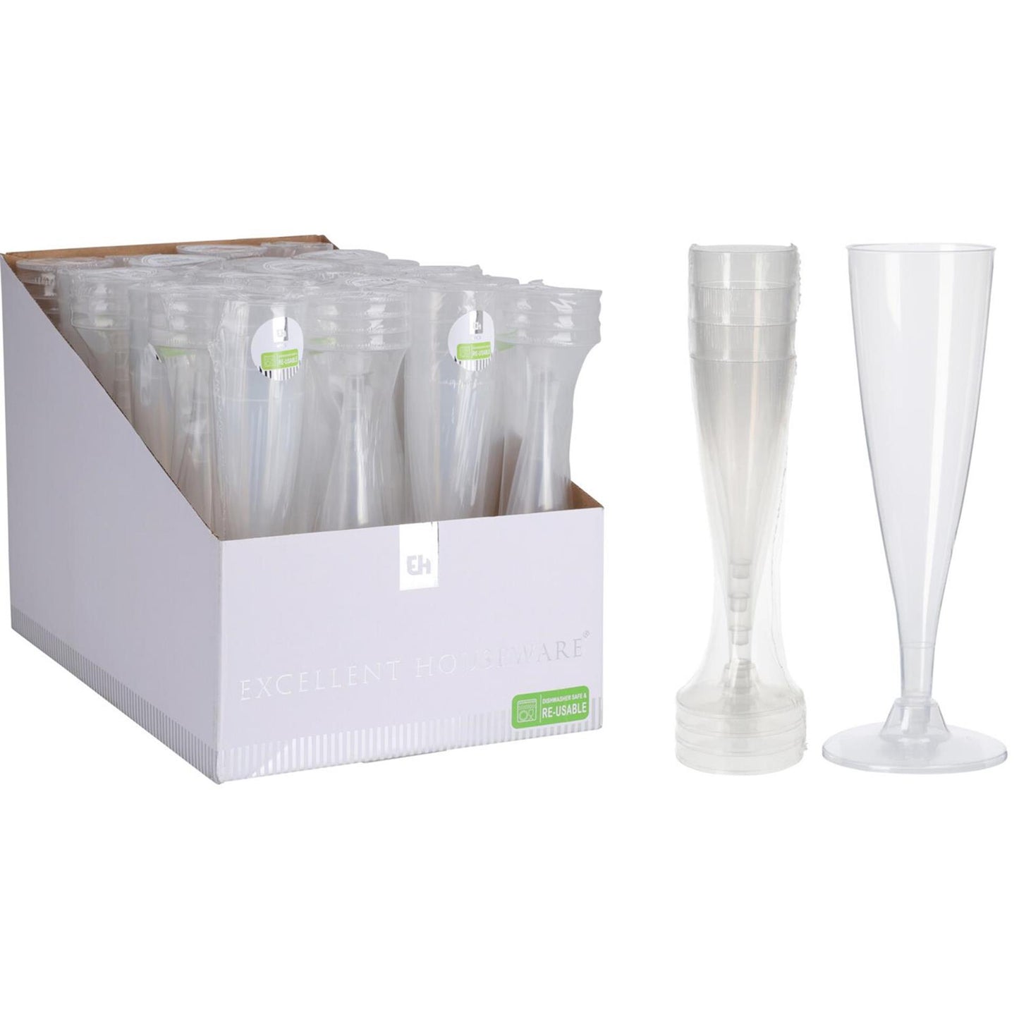 Excellent houseware verre à champagne en plastique 130ml lot de 4