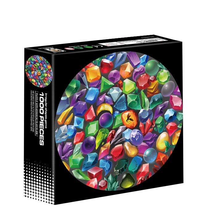 Intro Puzzle Round - Gemmes colorées - 1000 pièces