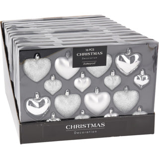 Autres marques Boules de Noël Cœur Formes 16 pièces d'argent