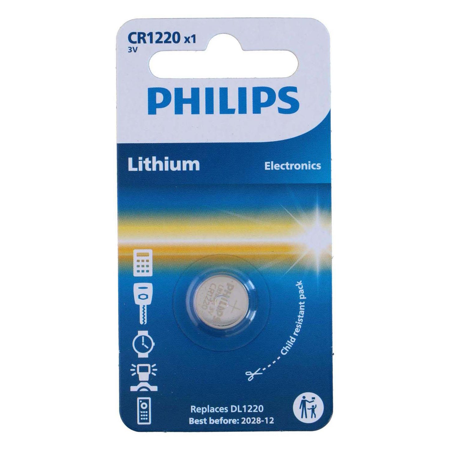 Pile bouton Philips cr1220 lithium