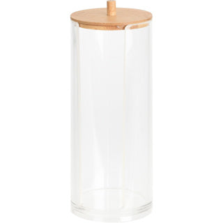 Eleganza Eleganza Cotton Pads Container 7x19 cm Bamboo transparent