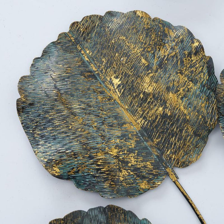 Boltze home objet mural feuille verena 115cm métal
