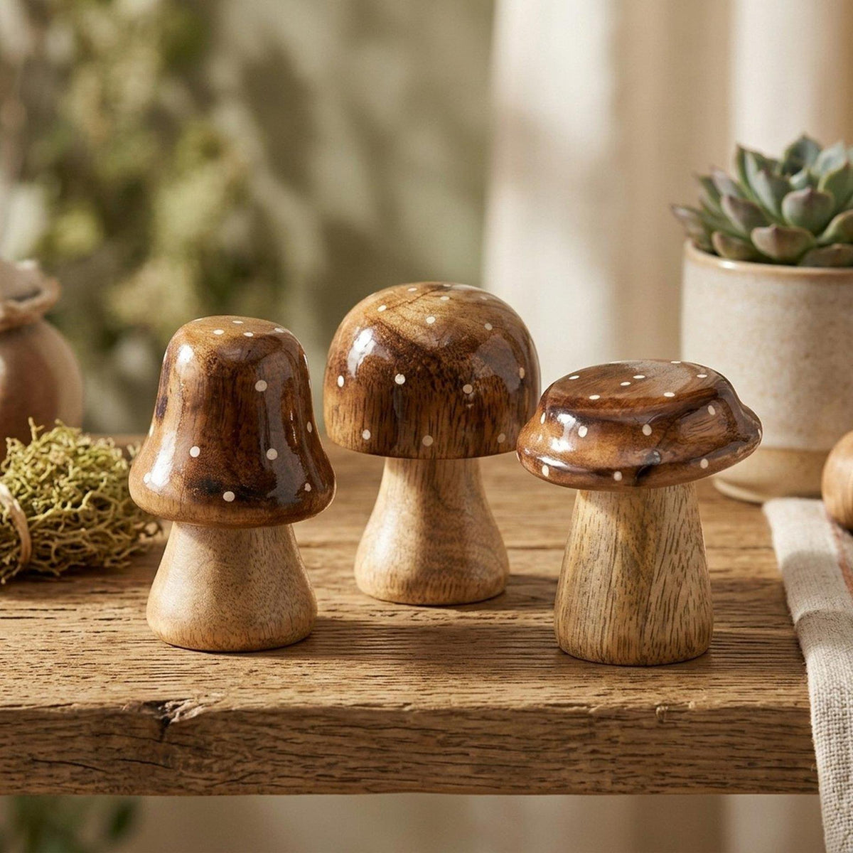 Boltze home champignon bois brun avec dessus brillant
