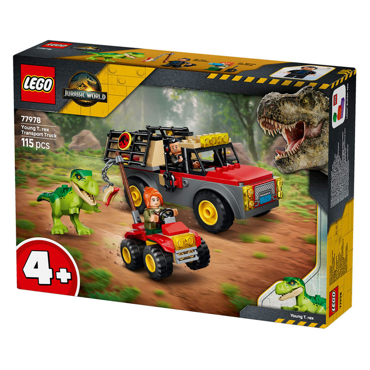 Lego monde jurassique jeune t. rex camion de transport jouets dinosaures pour enfants à partir de 4 ans 77978