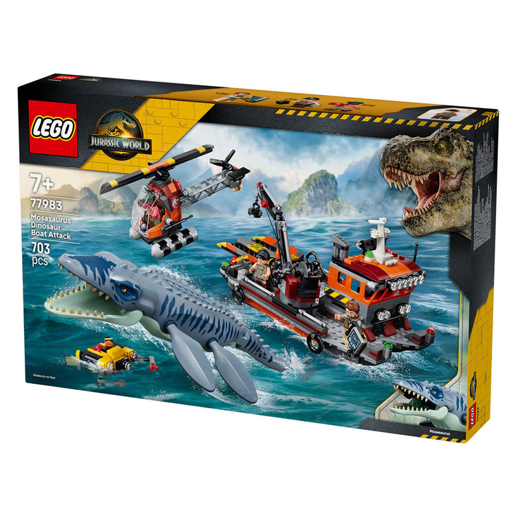 Lego Jurassic World Mosasaurus Boat Attack Dinosaur Jouets pour enfants 77983