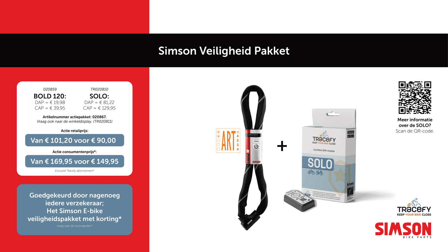 Pack de sécurité Simson bold 120 + tracefy solo