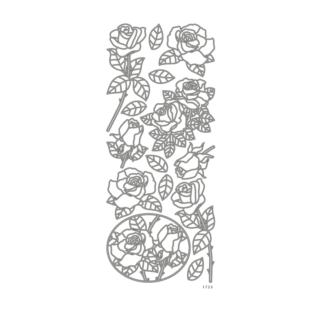 Vaessen creative • autocollant 10x23cm 10pcs fleurs argentées