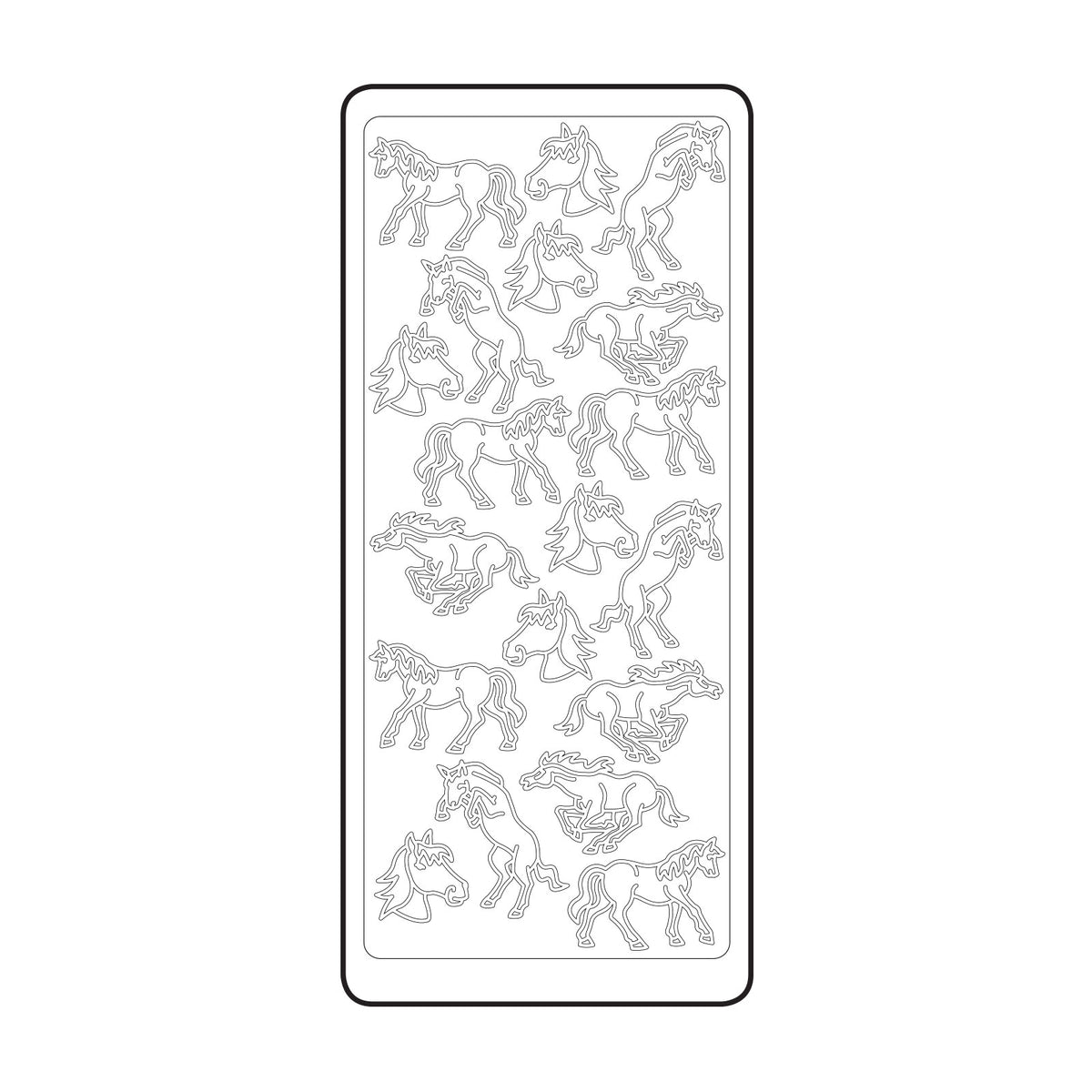 Vaessen creative • autocollant 10x23cm 10pcs chevaux dorés