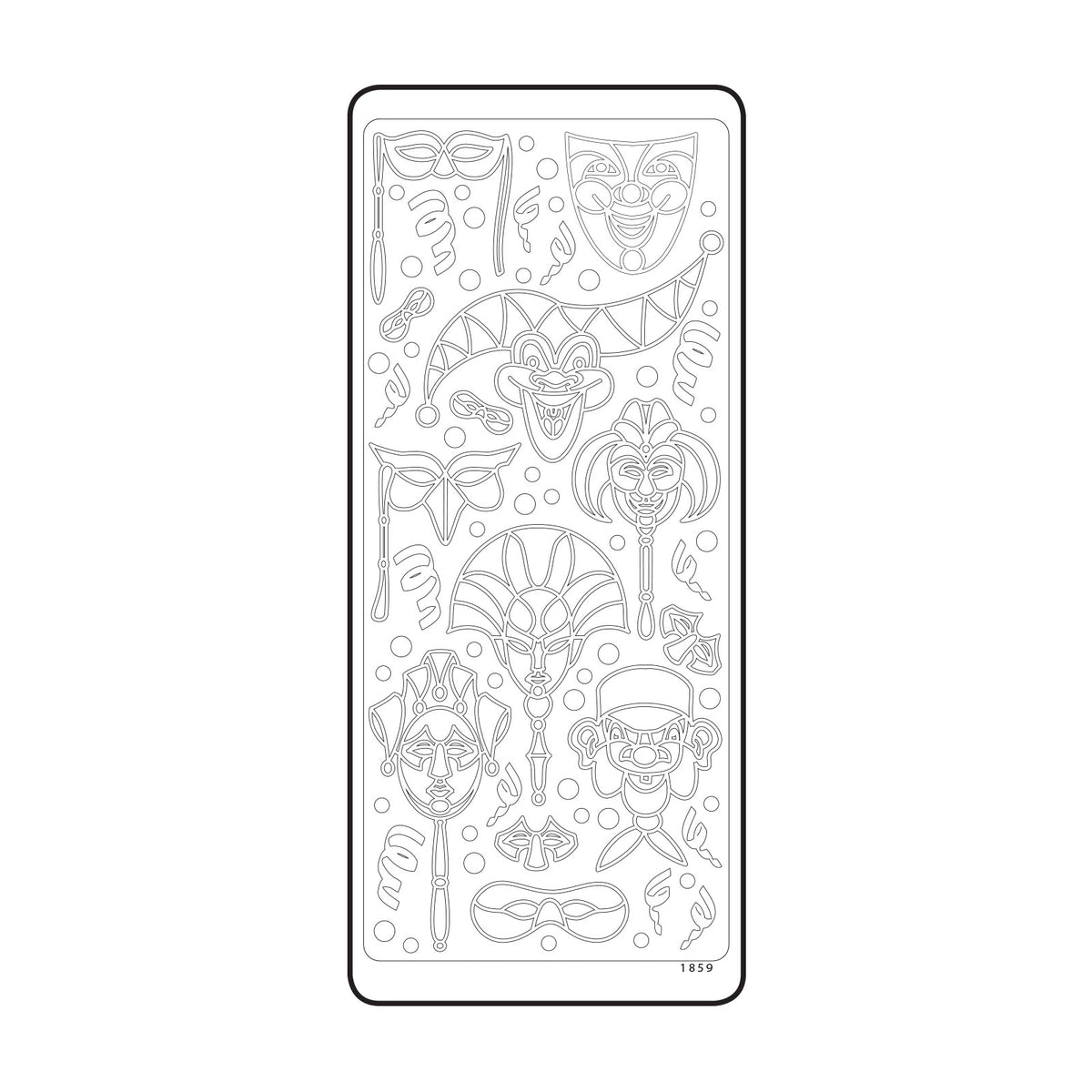 Vaessen creative • autocollant 10x23cm 10pcs masques dorés