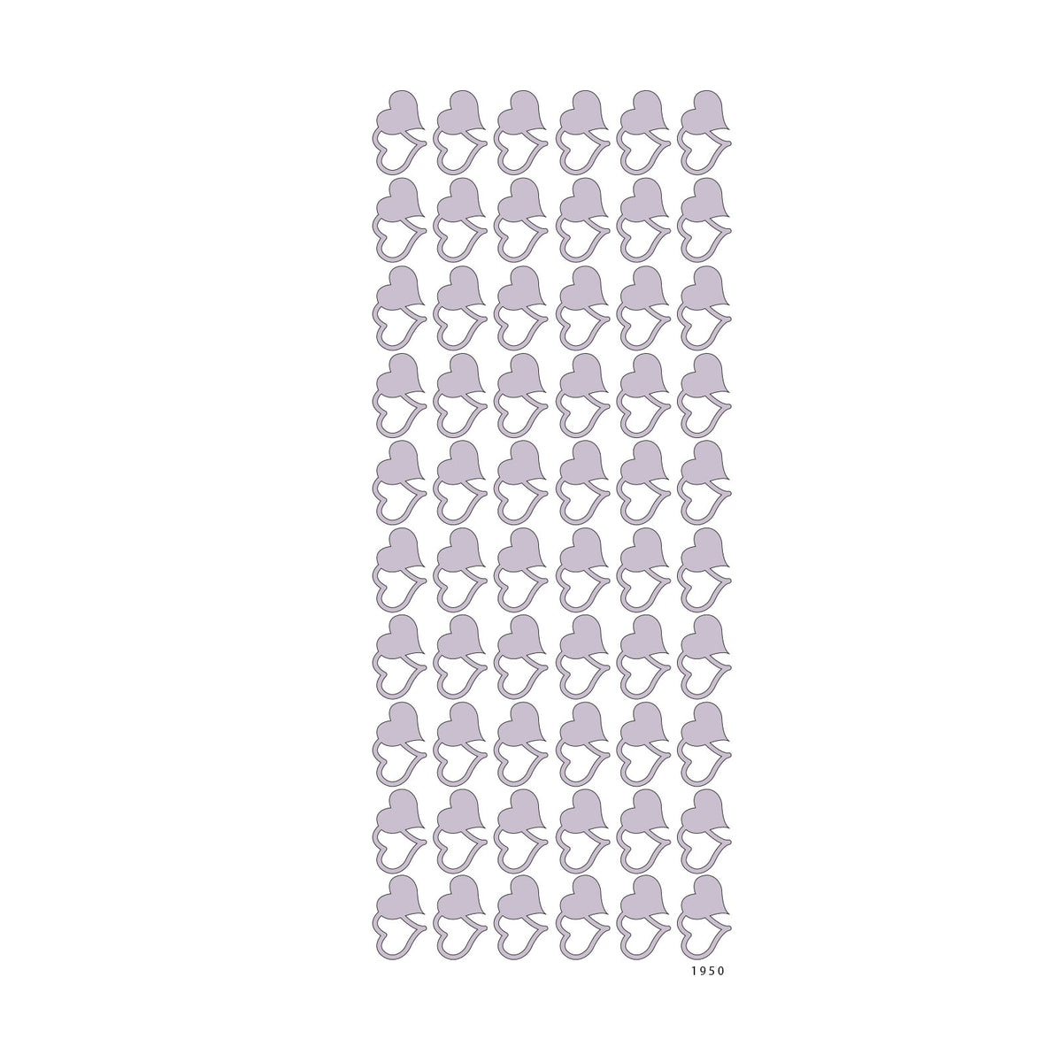Vaessen creative • autocollant 10x23cm 10pcs argent double coeurs