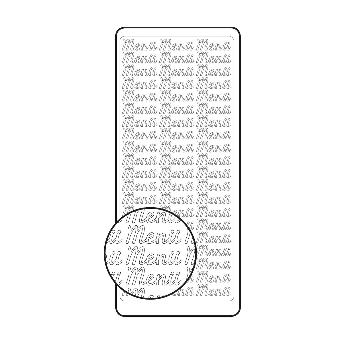 Vaessen creative • autocollant 10x23cm 10pcs menu argent