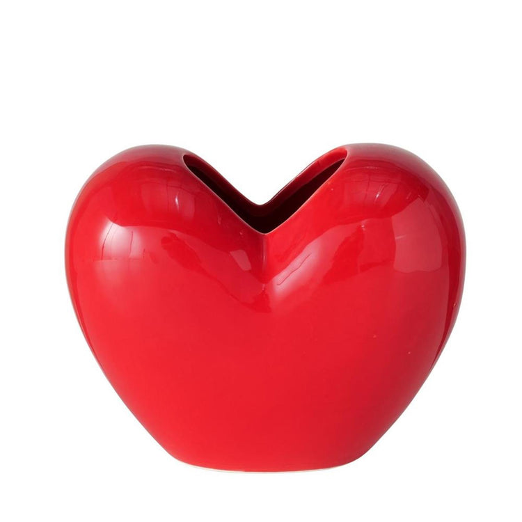 Boltze home vase coeur h15cm rouge