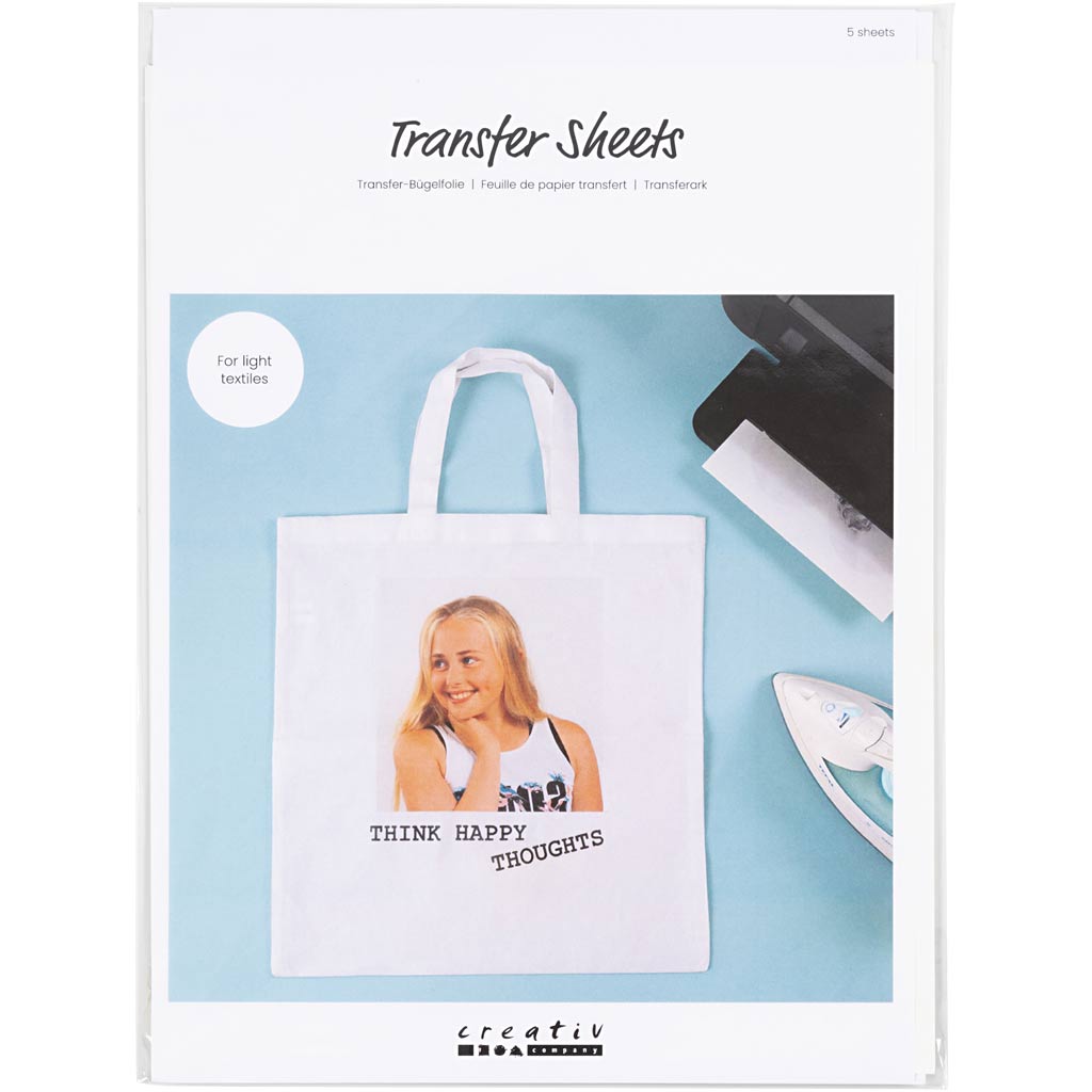 Creativ Company Transfert Feuilles transparentes, 5 feuilles