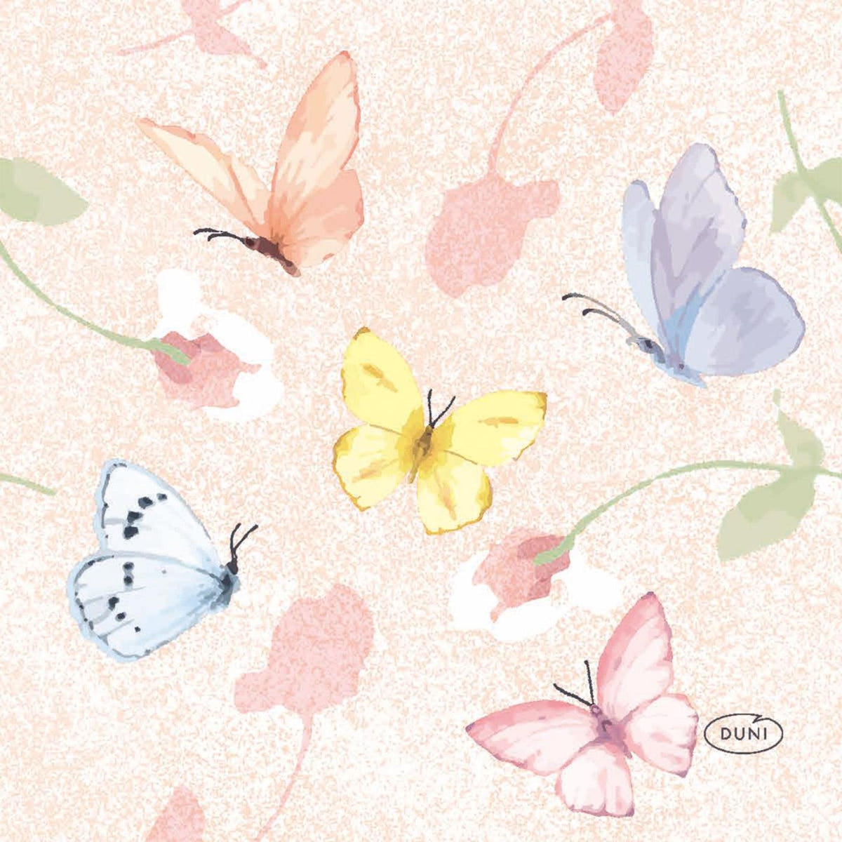 Serviettes Duni pêche douce 24x24cm