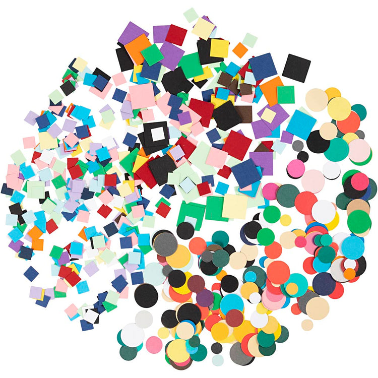 Mosaïque en carton Creativ company, taille 10+15+20 mm, env. 80000 pièces, différentes couleurs, 8x180 g 1 boîte