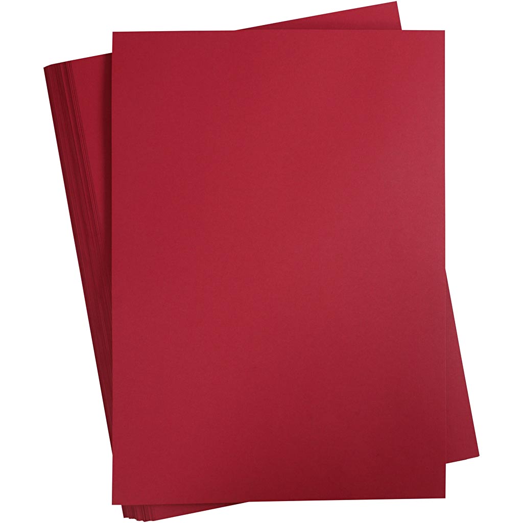 Carton coloré Creativ company, a2, feuille 420x594 mm, 180 gr, rouge de Noël, 100 feuilles 1 boîte