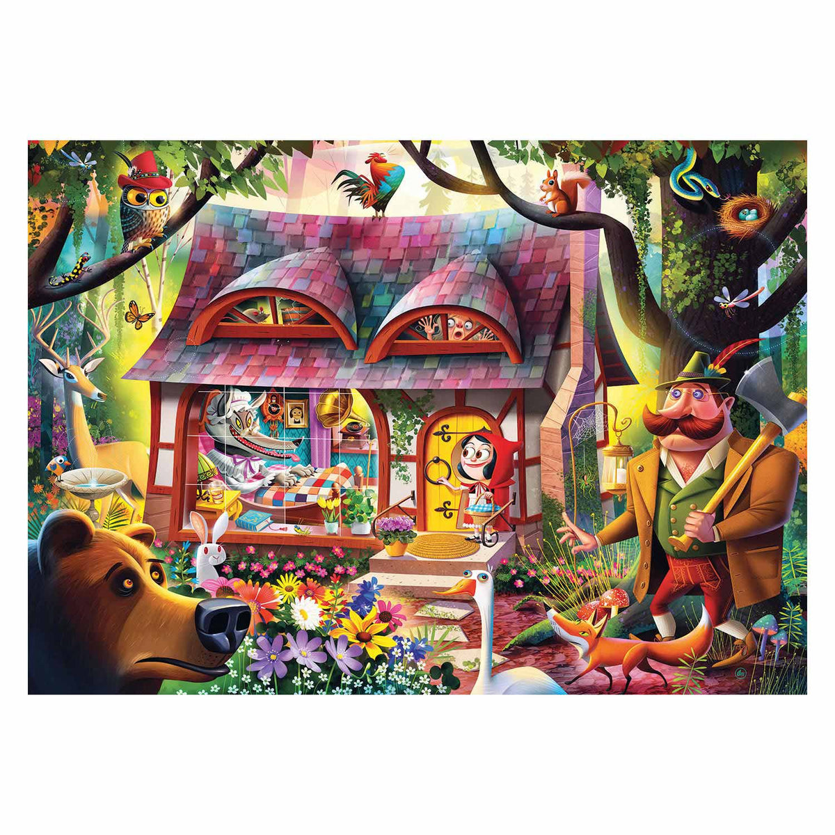Ravensburger Puzzle Little Red Riding Hood et De Wolf, 1000st.
