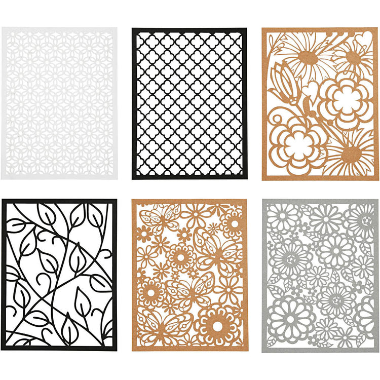 Bloc de carton Creativ company, a6, feuille 104x146 mm, 200 g, noir, naturel, gris, blanc, 24 pièces 1 boîte