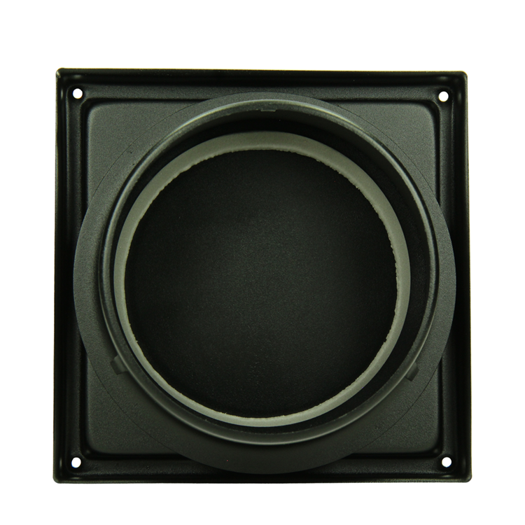 Renson 1066436 - grille de hotte aspirante en acier inoxydable noir type 641 ø100mm, en saillie | 2 pièces