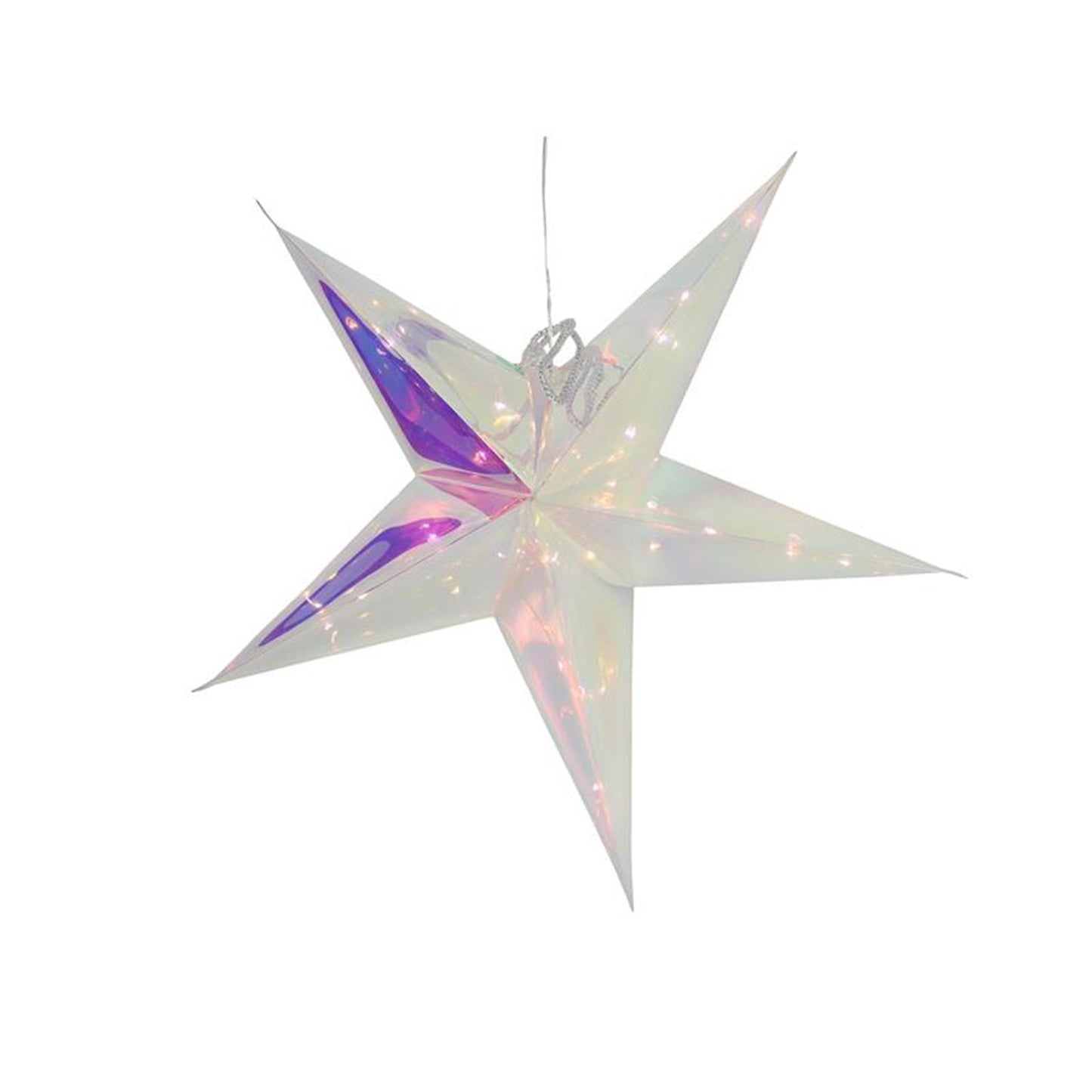 Svenska étoile vivante irisée 53cm 20led minuterie 2xaa