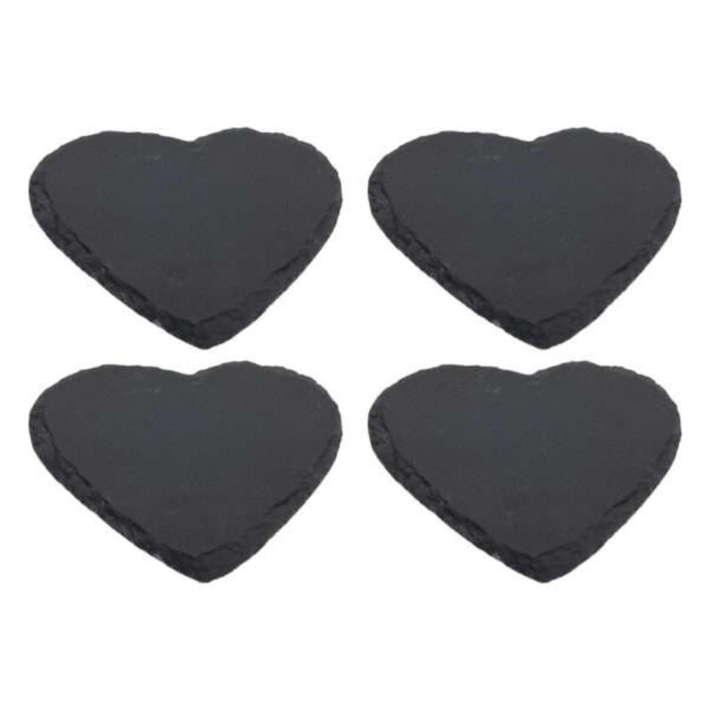 Dessous de verre ardoise coeur 10cm lot de 4