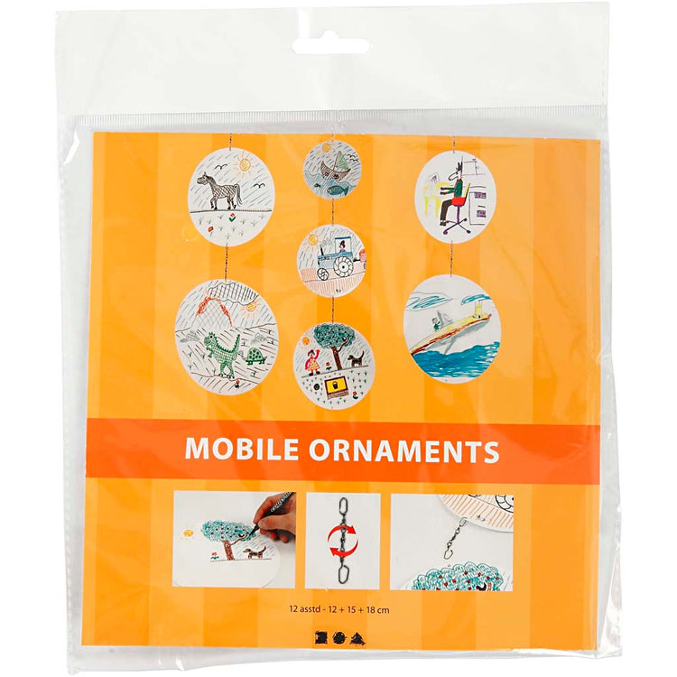 Mobiles vierges Creativ company, d 12+15+18 cm, 300 gr, 4 set 1 boîte