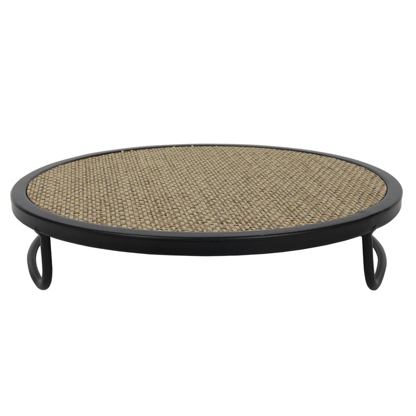 Plateau de présentation Cozydecor ø25x5cm en métal avec tissu