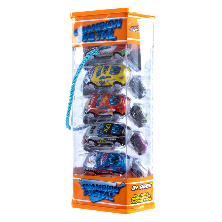 Jono Toys - Voitures rétractables en métal dans une tour de stockage, 15 voitures