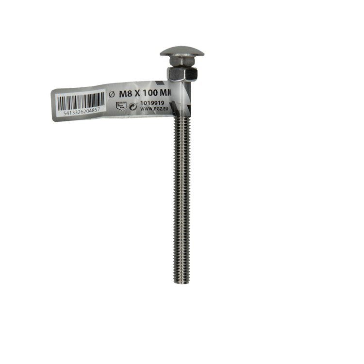 Mack 1019919 - boulon à bois + écrou acier inoxydable 1 pièce m8 x 100 mm | 10 pièces