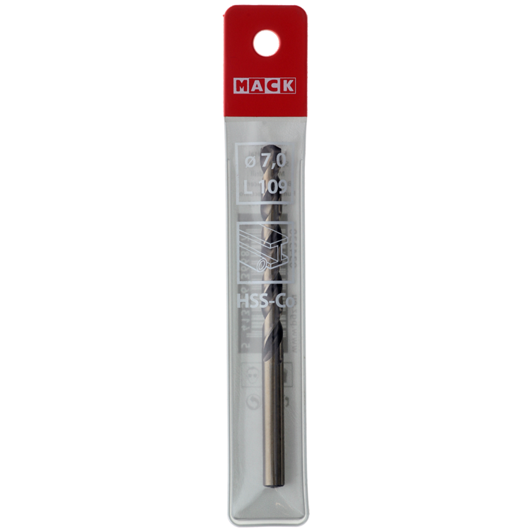 Mack 1018430 - foret à métaux hss co5% din 338 ø 7,0 x 109 mm | 5 pièces