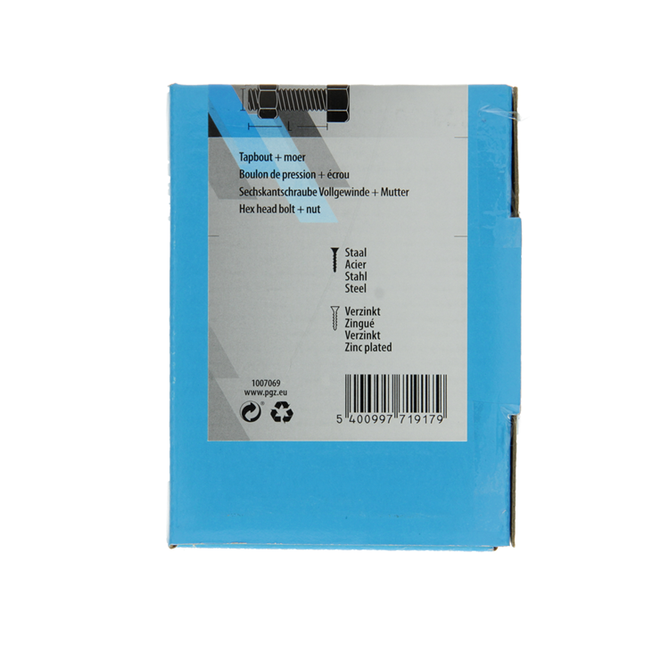 Mack 1007069 - boulon de robinet + écrou galvanisé 100 pcs 5 x 20 mm | 5 pièces