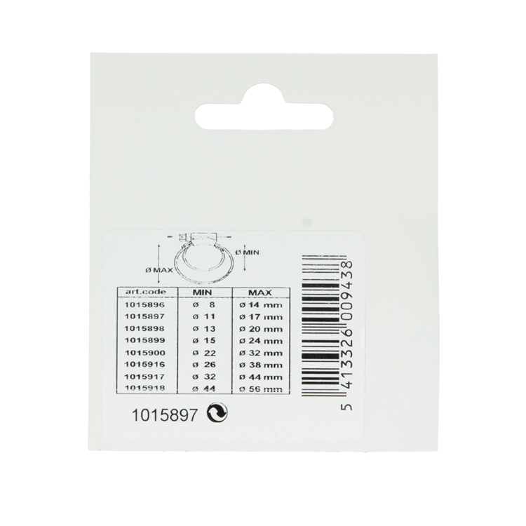 Mack 1015897 - 2 anneaux de tension galvanisés carte 11x17mm | 10 pièces