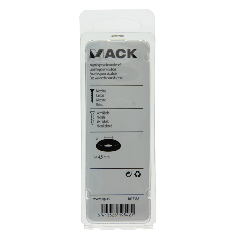 Mack 1017388 - anneau de carénage pour gâchis de vis à bois. verne. 10 pièces 4,5 mm | 10 pièces